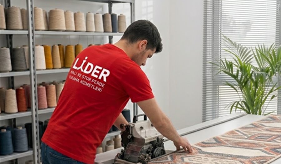 Maltepe halı overlok hizmeti - halı kenarı overlok makinesinde işleniyor
